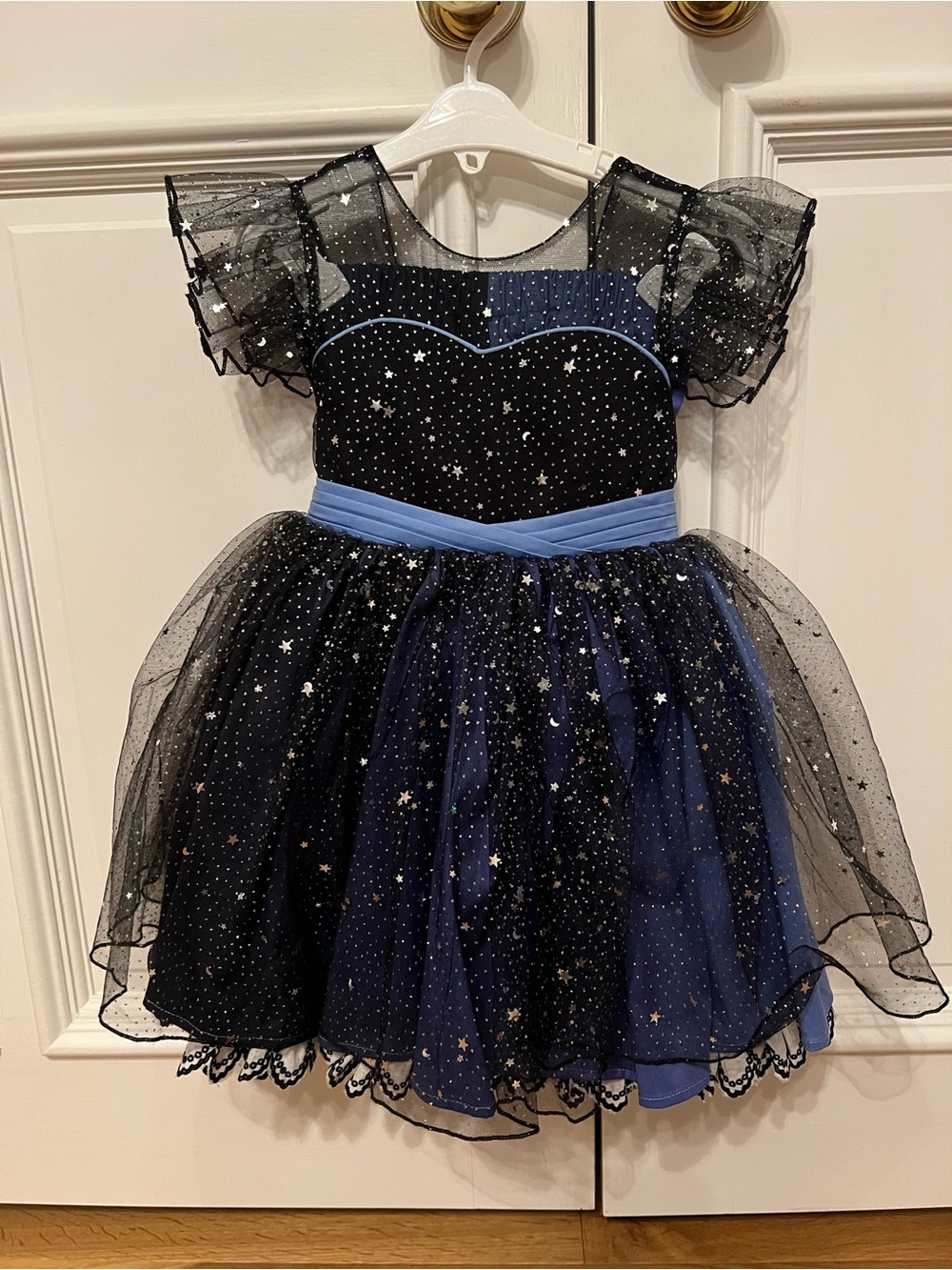 Forever Remi Sparkling Starry Black & Blue Tulle Dress